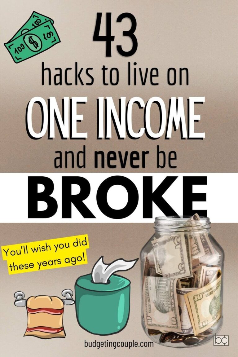 43 Tips to Save Money on One Income - Budgeting Couple