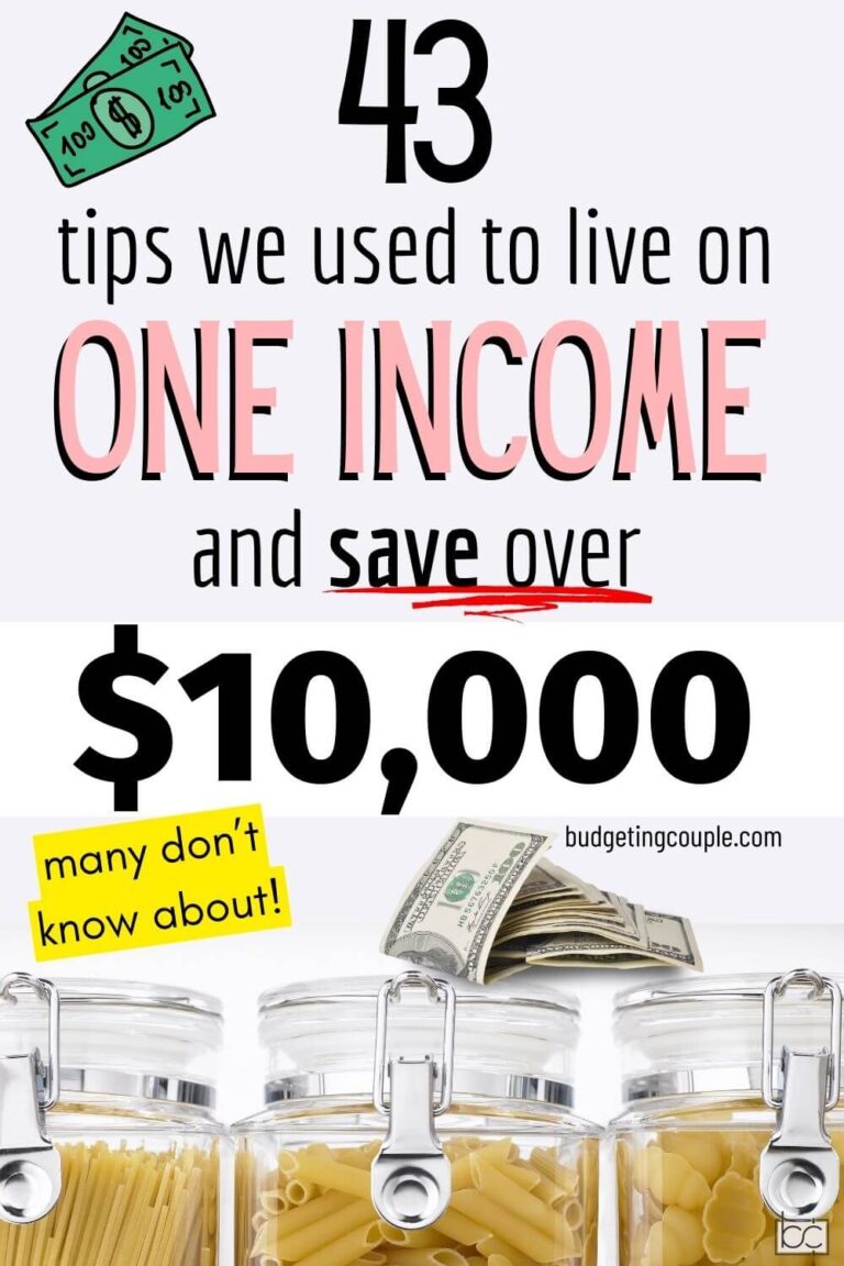 43 Tips to Save Money on One Income - Budgeting Couple