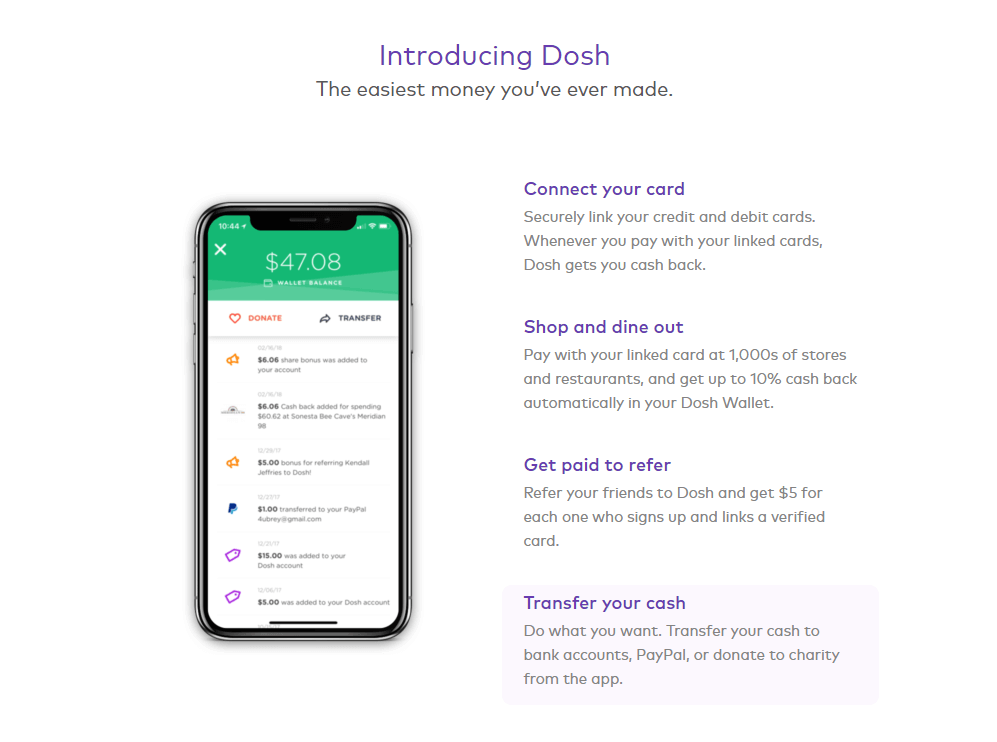 dosh app is a cash back app that pays cash for shopping
