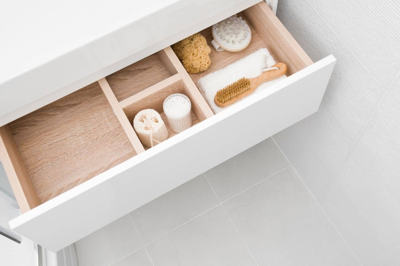 Bathroom Drawer Organize on a Budget: Dollar Store Products for
