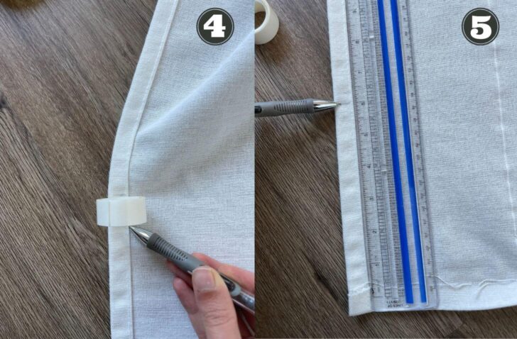 hem curtains without sewing steps 4 and 5