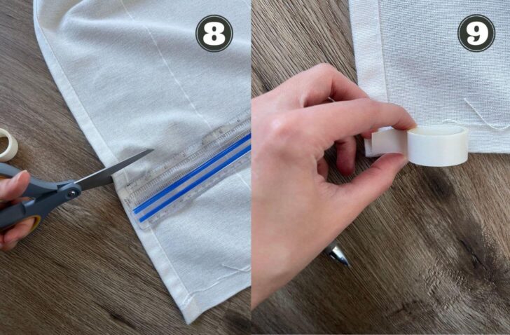 hem curtains without sewing steps 8 and 9
