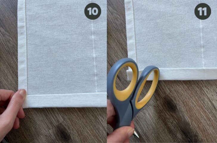 hem curtains without sewing steps 10 and 11