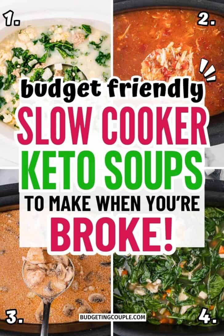 Delicious Cheap Keto Crockpot Meals: easy and quick dinner recipe for one, High Protein Low carb meal for one, Healthy meals for one person budget
