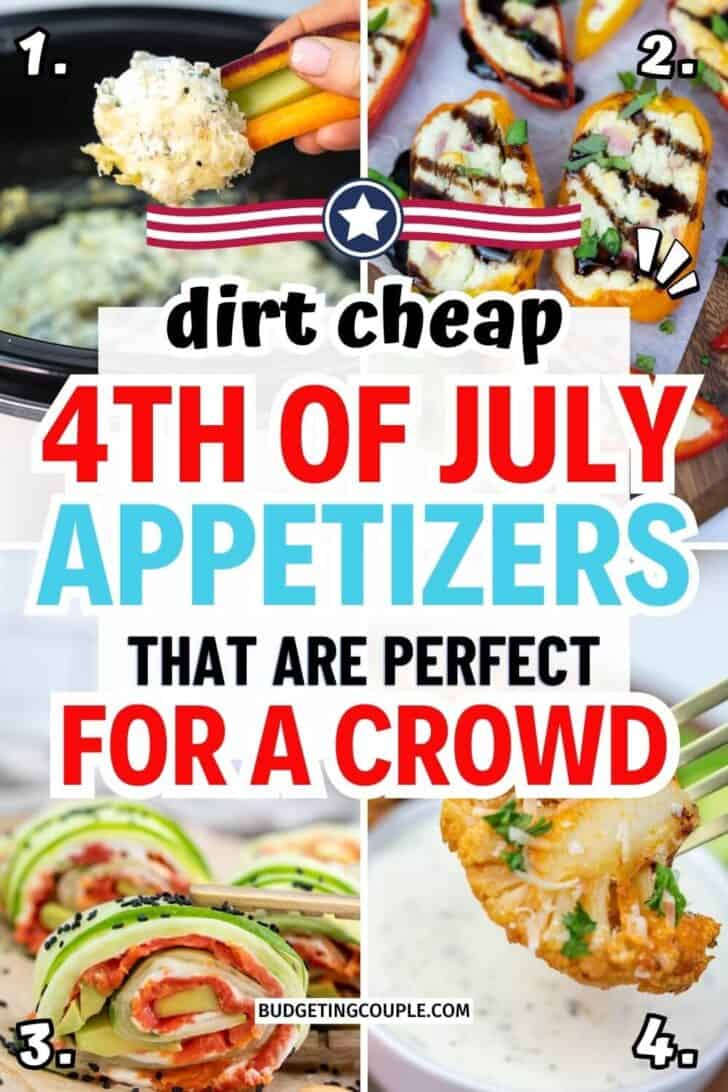 Cheap 4th of July Appetizers: cheap meals ideas budget, potluck healthy, cheap party appetizers budget